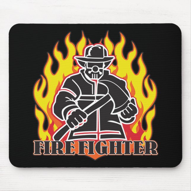 Feuerwehrmann-Silhouette Mousepad (Vorne)
