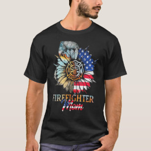 Feuerwehrmann Sonnenblume Feuerwehrmann Mama T-Shirt