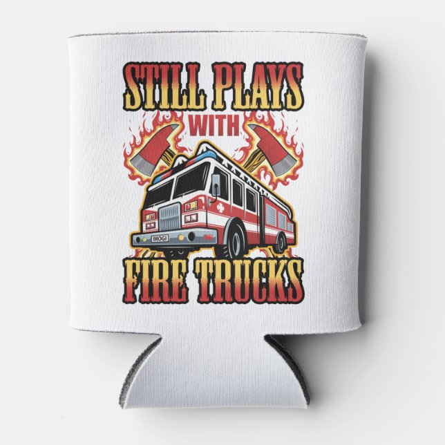 Feuerwehrmann spielt immer noch mit Feuerwehrfahrz Dosenkühler (Vorderseite)