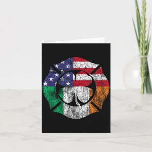 Feuerwehrmann St Patrick's Day Irische Flagge Sham Karte