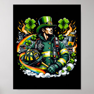 Feuerwehrmann St Patricks Day Männer Feuerwehrtrup Poster