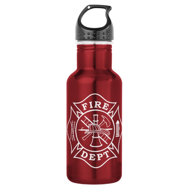Feuerwehrmann Stahlwasserflasche Trinkflasche (Vorderseite)