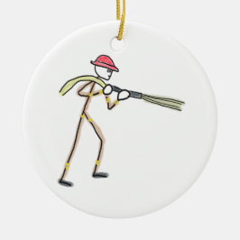 Feuerwehrmann Stickman Keramik Ornament