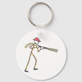 Feuerwehrmann Stickman Schlüsselanhänger
