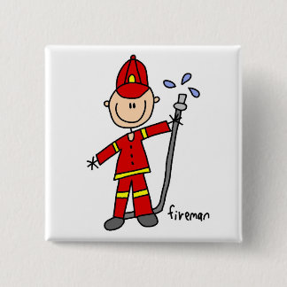 Feuerwehrmann-Strichmännchen Button