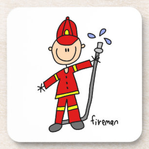 Feuerwehrmann-Strichmännchen Getränkeuntersetzer