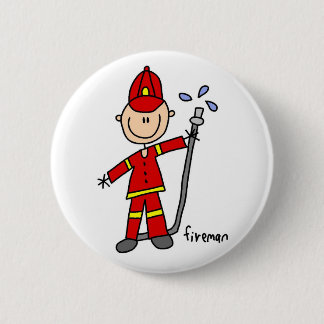 Feuerwehrmann-Strichmännchen-Knopf Button