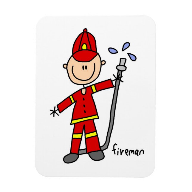 Feuerwehrmann-Strichmännchen Magnet (Vertikal)