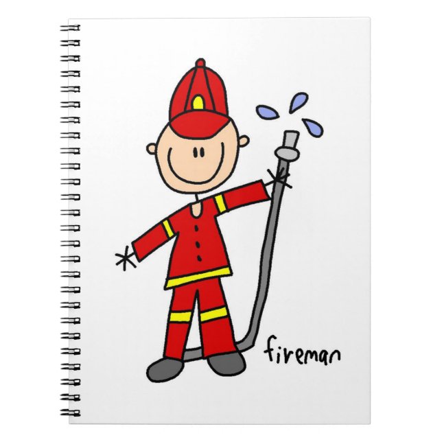 Feuerwehrmann-Strichmännchen Notizblock (Vorderseite)