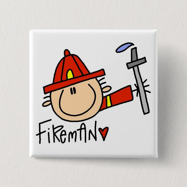 Feuerwehrmann T-Shirts und Geschenke Button (Vorderseite)