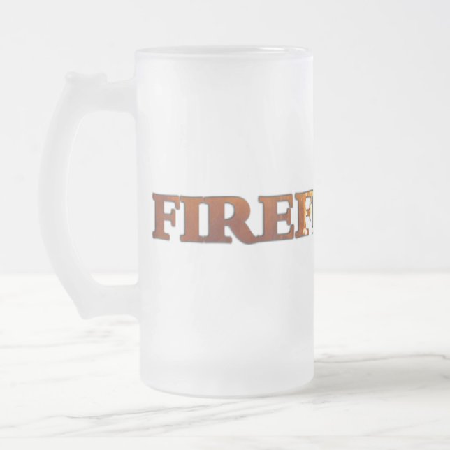 Feuerwehrmann-Tasse Mattglas Bierglas (Links)
