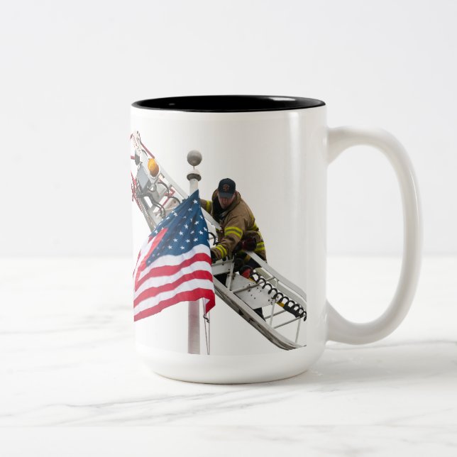 Feuerwehrmann-Tasse Zweifarbige Tasse (Rechts)