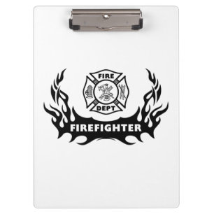 Feuerwehrmann-Tätowierung Klemmbrett