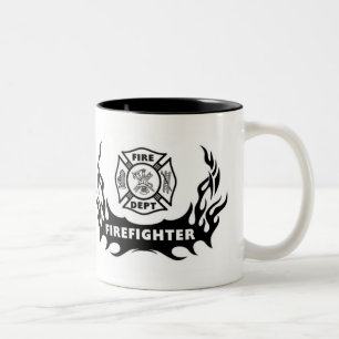 Feuerwehrmann-Tätowierung Zweifarbige Tasse