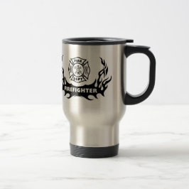 Feuerwehrmann-Tätowierungs-grafische Reise-Tasse Reisebecher