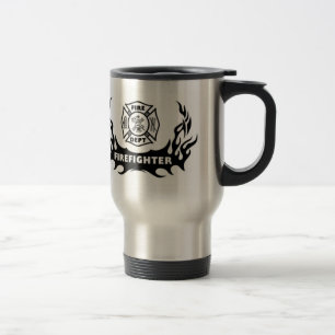 Feuerwehrmann-Tätowierungs-grafische Reise-Tasse Reisebecher