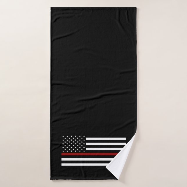 Feuerwehrmann Thin Red Line Cross Badehandtücher Badehandtuch (Badehandtuch)