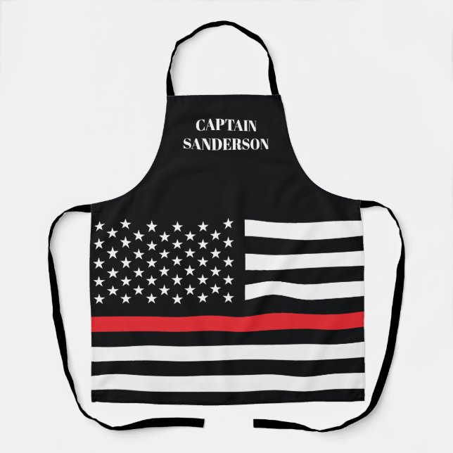 Feuerwehrmann Thin Red Line Flag American Fireman Schürze (Vorderseite)