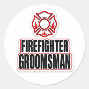 Feuerwehrmann Trauzeuge Runder Aufkleber