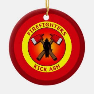 FEUERWEHRMANN-TRITT-ASCHEN-VERZIERUNG KERAMIK ORNAMENT