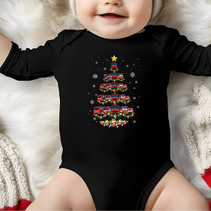 Feuerwehrmann Truck Weihnachtsbaum Baby Strampler