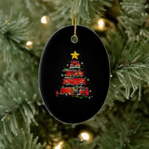 Feuerwehrmann Truck Weihnachtsbaum Männer Frauen Keramik Ornament