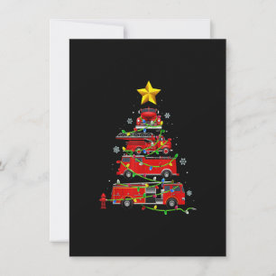 Feuerwehrmann Truck Weihnachtsbaum T Shirt Männer Einladung