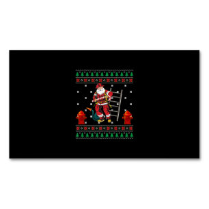 Feuerwehrmann Ugly Weihnachts-Sweater Xmas Boys Gi Magnetische Visitenkarte