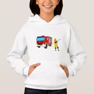 Feuerwehrmann und Löschfahrzeug Hoodie
