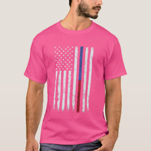 Feuerwehrmann und Polizeibeamter, Thin Red & Blue T-Shirt