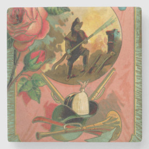 Feuerwehrmann-Untersetzer der 1880er Jahre Steinuntersetzer