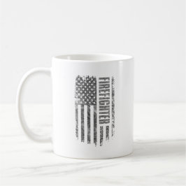 Feuerwehrmann USA Flaggen-Design mit Abnutzungseff Kaffeetasse
