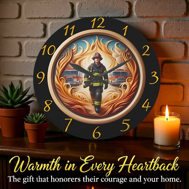 Feuerwehrmann Valor Heldenhaftes Erbe Große Wanduhr (Von Creator hochgeladen)