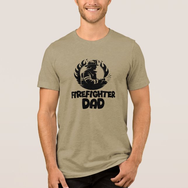 Feuerwehrmann-Vater, Vatertag Tri-Blend Shirt (Vorderseite)