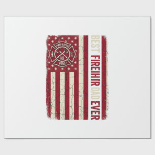 Feuerwehrmann-Vater-vertikale-Flagge Vintage Geschenkpapier