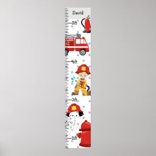 Feuerwehrmann-Wachstumsdiagramm Personalisiert Poster