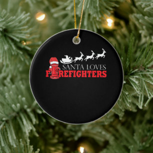 Feuerwehrmann Weihnachtsgeschenke Weihnachtsmann F Keramik Ornament