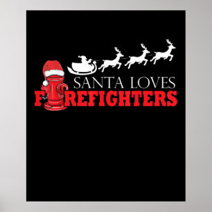 Feuerwehrmann Weihnachtsgeschenke Weihnachtsmann F Poster