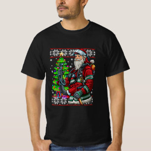 Feuerwehrmann Weihnachtsmann Feuerwerk Kostüm Ugly T-Shirt