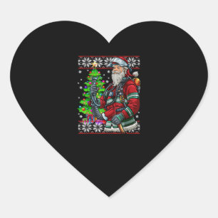 Feuerwehrmann Weihnachtsmann Feuerwerk Uganda Herz-Aufkleber