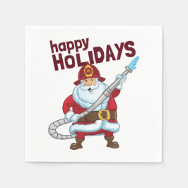 Feuerwehrmann Weihnachtsmann Serviette