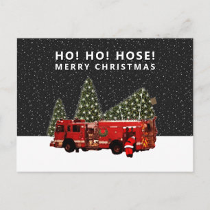 Feuerwehrmann Weihnachtsurlaub Postkarte