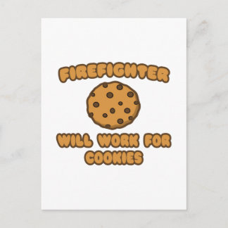 Feuerwehrmann Wird für Cookies funktionieren Postkarte