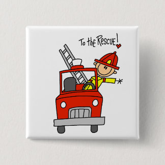Feuerwehrmann zu den Rettungs-T-Shirts und den Button