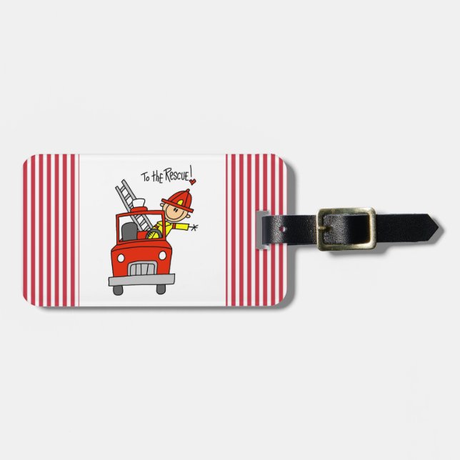 Feuerwehrmann zu den Rettungs-T - Shirts und den Gepäckanhänger (Vorderseite horizontal)
