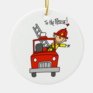 Feuerwehrmann zu den Rettungs-T - Shirts und den Keramik Ornament