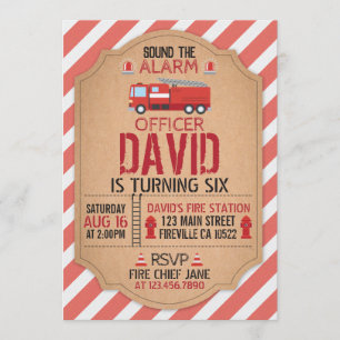 Feuerwehrmann zum Geburtstag Einladung