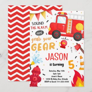 Feuerwehrmann zum Geburtstag Einladung