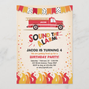 Feuerwehrmann zum Geburtstag Einladungs-Junge Einladung