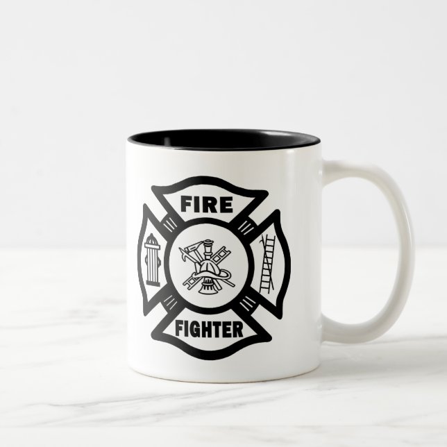 Feuerwehrmann Zweifarbige Tasse (Rechts)